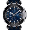 Черный каучуковый ремешок Tissot T603044210 с синей синтетической накладкой, 22/22 мм, стальная пряжка, для часов Tissot T-Race T115.427.27.041.00