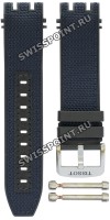 Черный каучуковый ремешок Tissot T603044210 с синей синтетической накладкой, 22/22 мм, стальная пряжка, для часов Tissot T-Race T115.427.27.041.00