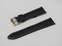 Коричневый кожаный ремешок из кожи теленка STAILER ORIGINAL 2862B-2212 размер (22/20 мм), длина L (120 / 80 мм) с тиснением под кожу крокодила