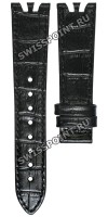 Черный кожаный ремешок Balmain B1731985, 19/16, с фигурным вырезом, без замка, для часов Balmain Tilia 7451, 7455