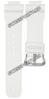 Белый полимерный ремешок Casio 10627077 для часов Casio DW-5600FS-7, DW-5600WB-7, DW-6900MR-7, DW-6900SN-7, DW-6900WW-7, G-5600A-7, G-6900A-7, GW-6900A-7, GW-M5600A-7
