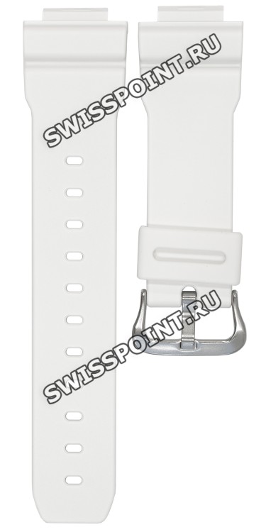 Белый полимерный ремешок Casio 10627077 для часов Casio DW-5600FS-7, DW-5600WB-7, DW-6900MR-7, DW-6900SN-7, DW-6900WW-7, G-5600A-7, G-6900A-7, GW-6900A-7, GW-M5600A-7