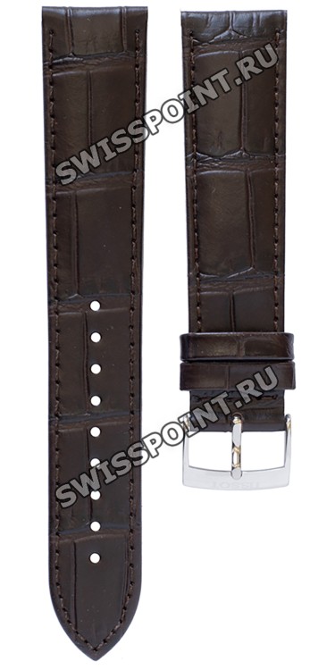 Коричневый кожаный ремешок Tissot T600043013 / T610043025, теленок, 20/18, стальная пряжка, для часов Tissot Carson T122.417, T122417