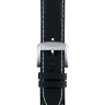Черный кожаный ремешок Tissot T600035370, теленок, 19/18, белая прострочка, стальная пряжка, для часов Tissot Quickster T095.417