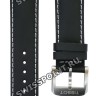 Черный кожаный ремешок Tissot T600035370, теленок, 19/18, белая прострочка, стальная пряжка, для часов Tissot Quickster T095.417.16.037.00