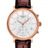 Коричневый кожаный ремешок Tissot T600043014 / T610043025, теленок, 20/18 мм, розовая пряжка, для часов Tissot Carson T122.417.36.011.00, T122417
