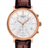 Коричневый кожаный ремешок Tissot T600043014 / T610043025, теленок, 20/18 мм, розовая пряжка, для часов Tissot Carson T122.417, T122417