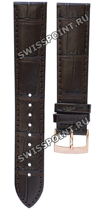 Коричневый кожаный ремешок Tissot T600043014 / T610043025, теленок, 20/18 мм, розовая пряжка, для часов Tissot Carson T122.417.36.011.00, T122417