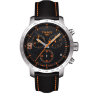 Черный кожаный ремешок Tissot T610033933, теленок, 19/18, оранжевая прострочка, без замка, для часов Tissot PRC 200 T055.417, T055417A