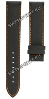 Черный кожаный ремешок Tissot T610033933, теленок, 19/18, оранжевая прострочка, без замка, для часов Tissot PRC 200 T055.417, T055417A