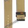 Черный кожаный ремешок Tissot T610033933, теленок, 19/18, оранжевая прострочка, без замка, для часов Tissot PRC 200 T055.417, T055417A