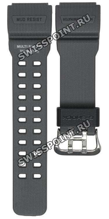 Серый полимерный ремешок Casio 10559692 для часов Casio GWG-100-1A8