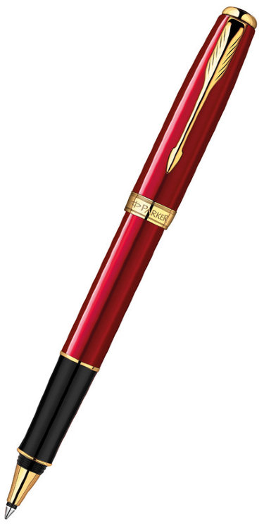 1859471 Ручка-роллер Parker Sonnet T539 ESSENTIAL, цвет: LaqRed GT, стержень: Fblack (№ 299)