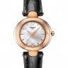 Черный кожаный ремешок Tissot T610035481, теленок, под крокодила, без замка, 15/12 мм, для часов Tissot T916 T-Gold Organdy T916.209