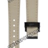 Черный кожаный ремешок Tissot T610035481, теленок, под крокодила, без замка, 15/12 мм, для часов Tissot T916 T-Gold Organdy T916.209
