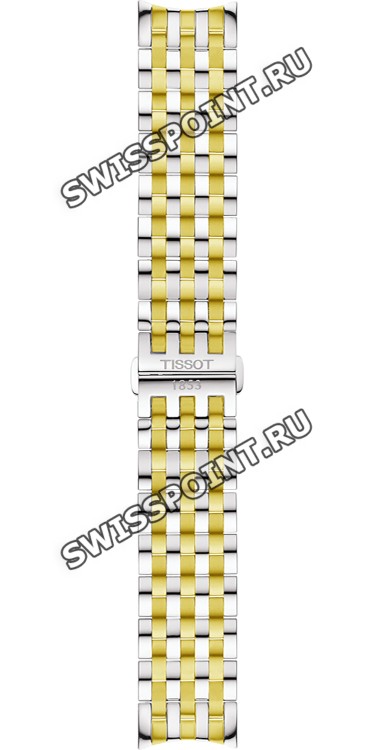 Двухцветный стальной браслет Tissot T605037270, сталь/желтый, для часов Tissot Bridgeport T097.427