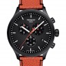 Оранжевый кожаный ремешок Tissot T600043105 / T610043106, теленок, 22/22, черная пряжка, Spalding, для часов Tissot Chrono XL T116.617.36.051.08, T116.617.36.051.12, T116617