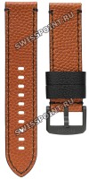 Оранжевый кожаный ремешок Tissot T600043105 / T610043106, теленок, 22/22, черная пряжка, Spalding, для часов Tissot Chrono XL T116.617.36.051.08, T116.617.36.051.12, T116617