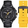 Желтый силиконовый ремешок Tissot T603048238, 22/22, черная пряжка, для часов Tissot T-Sport T135.417.37.051.03 T-Race Cycling Tour de France