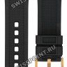 Черный каучуковый ремешок Certina C603019602, розовая пряжка, для часов Certina DS Eagle C023.727.37.051.00