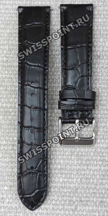 Черный кожаный ремешок Casio 10582961, 20/18, стальная пряжка, для часов Casio MTS-100L-1A Черный кожаный ремешок Casio 10582961, 20/18, стальная пряжка, для часов Casio MTS-100L-1A