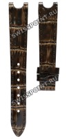 Коричневый кожаный ремешок T610035483, теленок, имитация крокодила, 15/12 мм, без замка, для часов Tissot Organdy Lady 18K Gold T916.209.46.117.00
