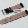 Черный кожаный ремешок из кожи теленка STAILER ORIGINAL 1081-2211 размер (22/20 мм), длина L (120 / 80 мм) с тиснением под кожу крокодила