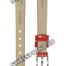Красный кожаный ремешок Tissot T600048094, 10/8, с вырезом 6 мм, стальная пряжка, для часов Tissot T-Lady T140.009.16.111.00 Lovely
