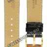 Черный кожаный ремешок Tissot T600013485, имитация крокодила, 20/18, белая прострочка, жёлтая пряжка, для часов Tissot Carson T907.410