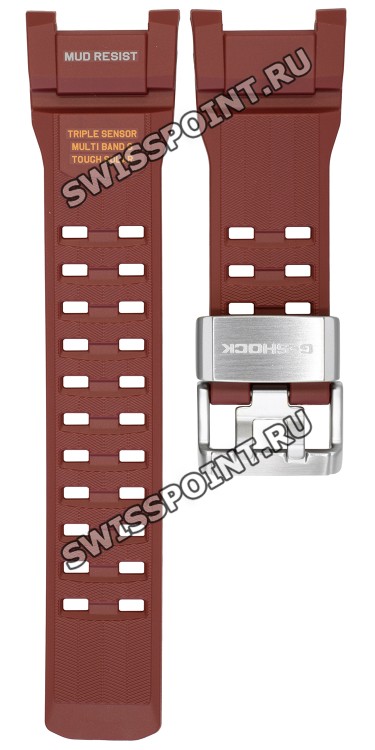Красный полимерный ремешок Casio 10664305 для часов Casio GWG-B1000-1A4
