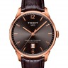 Коричневый кожаный ремешок Tissot T610036040, под крокодила, 21/18 мм, без замка, для часов Tissot Chemin des Tourelles Powermatic 80 T099.407