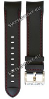 Черный каучуковый ремешок Certina C603019285, красная прострочка, стальная пряжка, для часов Certina DS 2 C024.447.17.051.10 Sauber F1 Team, C024.447.17.051.03