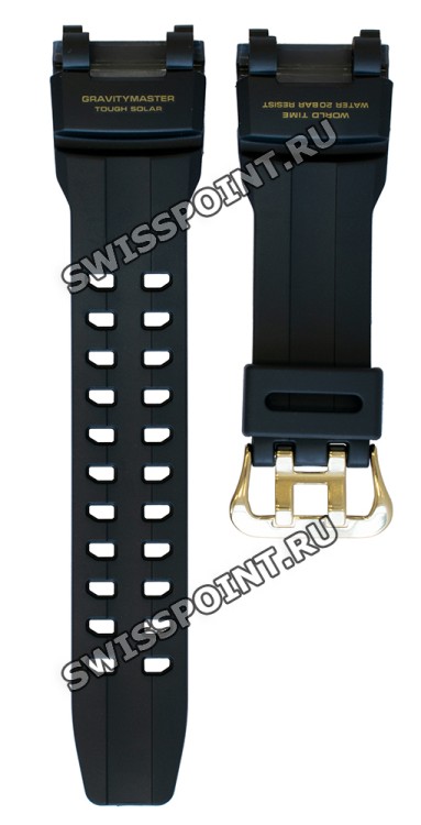 Черный полимерный ремешок Casio 10570740, желтая пряжка, для часов Casio GR-B100GB-1A