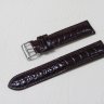 Коричневый кожаный ремешок из кожи теленка STAILER ORIGINAL 1032-2001 размер (20/18 мм), длина M (105 / 70 мм) с тиснением под кожу крокодила