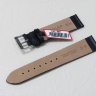 Черный кожаный ремешок из кожи теленка STAILER ORIGINAL 1101-2001 размер (20/18 мм), длина M (105 / 70 мм) с тиснением под кожу змеи