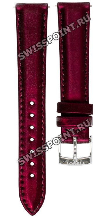 Бордовый синтетический ремешок Tissot T604048061, 16/14, стальная пряжка, для часов Tissot T-Lady T143.210.17.331.00 Every Time
