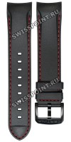 Черный каучуковый ремешок Certina C603019462, красная прострочка, черная пряжка, для часов Certina DS-2 C024.447.17.051.33