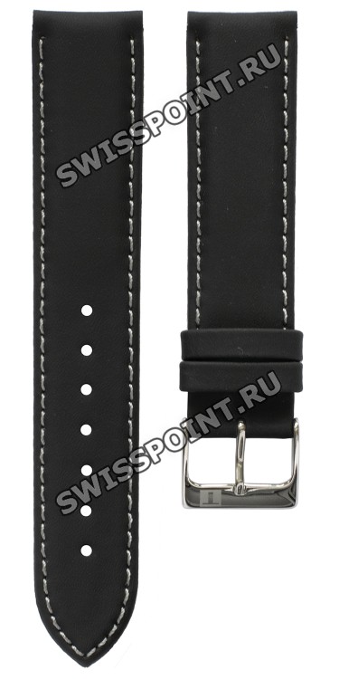 Черный кожаный ремешок Tissot T600013489, телёнок, 19/18 мм, стальная пряжка, для часов PR 50 2000 J378