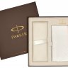 Подарочная VIP коробка Parker с белой записной книжкой 1910533