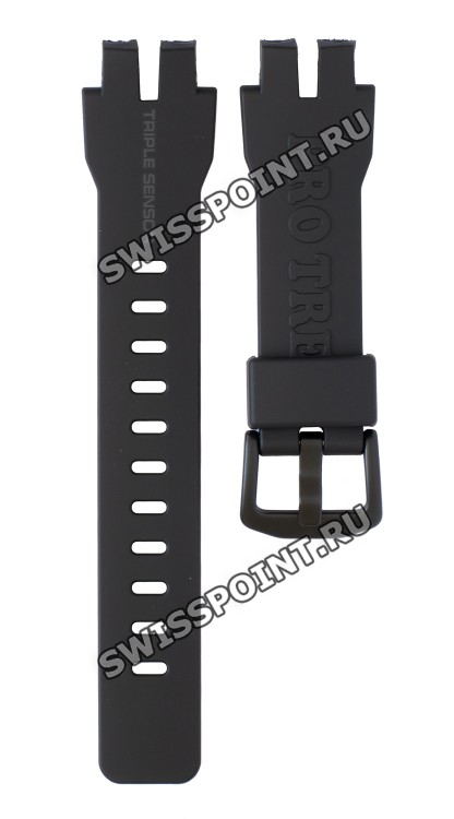 Черный полимерный ремешок Casio 10443951, черная пряжка, для часов Casio Pro Trek PRG-300, PRW-3000, PRW-3100