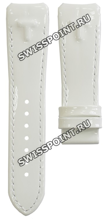 Белый кожаный ремешок Tissot T610032081, теленок, 21/18, интегрированный, без замка, для часов Tissot T-Touch II T047.220, T047220A