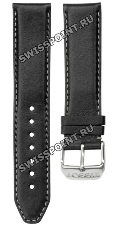 Черный кожаный ремешок Tissot T600013450, 21/20, стальная пряжка, для часов Tissot Quickster