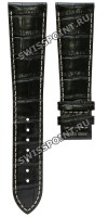 Черный кожаный ремешок Certina C610014032, удлиненный, 23/18 XL, имитация крокодила, белая прострочка, без замка, для часов Certina DS Podium Square C001.507, C001.517