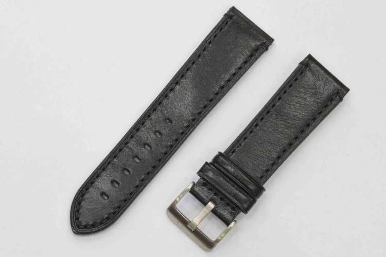 Черный кожаный ремешок Stailer 3581-2411 (24/22мм)
