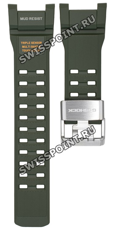 Зеленый полимерный ремешок Casio 10664307 для часов Casio GWG-B1000-3A