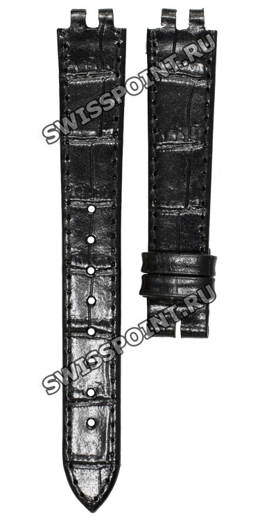 Черный кожаный ремешок Balmain B1730014, 14/12, с вырезом, без замка, для часов Balmain 3050, 3950