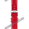 Красный кожаный ремешок Tissot T600044025 / T610044026, теленок, глянцевый, 16/14, стальная пряжка, для часов Tissot PR 100 T101.210, T101210
