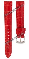 Красный кожаный ремешок Tissot T600044025 / T610044026, теленок, глянцевый, 16/14, стальная пряжка, для часов Tissot PR 100 T101.210, T101210