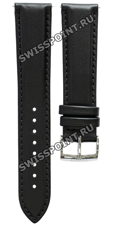 Черный кожаный ремешок Tissot T600047946 / T610047947, 20/18, стальная пряжка, для часов Tissot T-Classic T143.410.16.041.00 Every Time