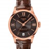 Коричневый лаковый кожаный ремешок Tissot T610036800, теленок, без замка, 16/14 мм, для часов Tissot Chemin Des Tourelles Powermatic 80 Lady T099.207